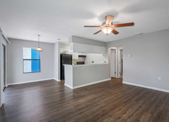 Living Area with Ceiling Fan