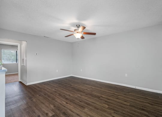 Spacious Living Area With Wood-Style Flooring