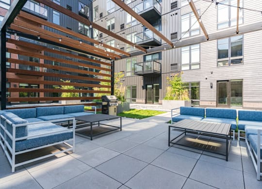 Courtyard Pergola with String Lights