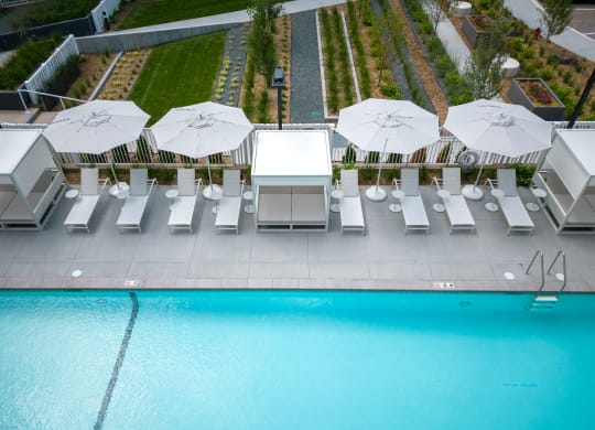 Aerial View of Pool and Courtyard