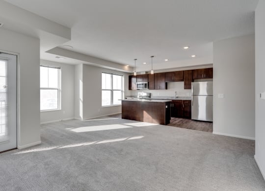 Open Concept Kitchen, Dining & Living Room