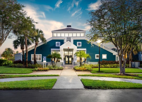 Clubhouse Exterior At Twilight