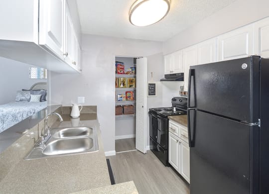 Fully-Equipped Kitchens with Black Appliances