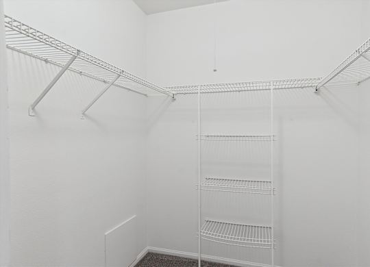 Walk-In Closet With Built-In Shelving