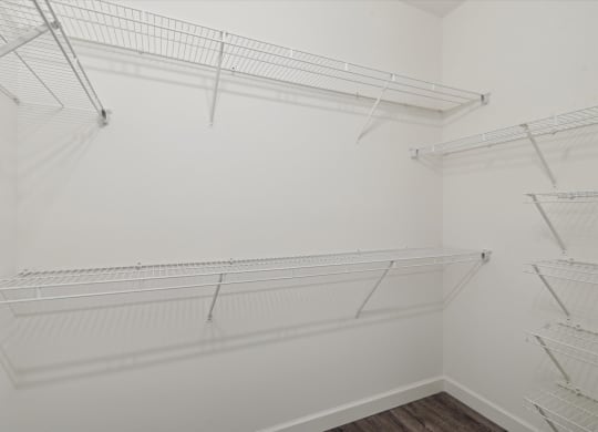 Walk-In Closet With Built-In Shelving