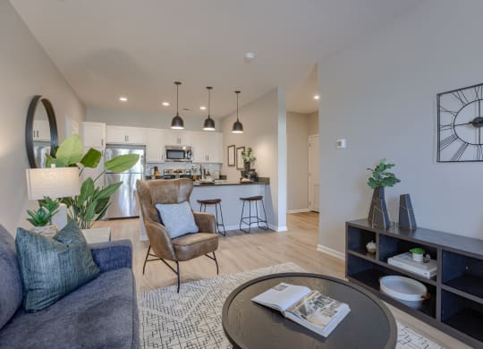 Living Area with Hardwood-Style Floors
