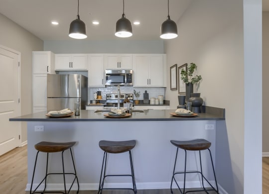 Kitchen with Overhead Lighting