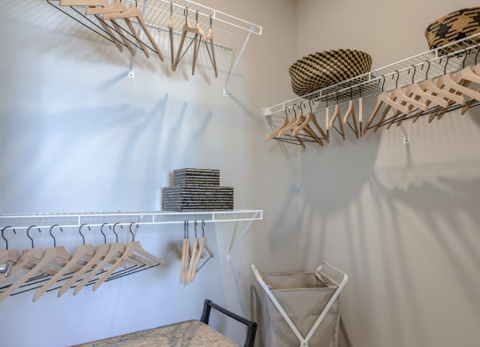 Walk-In Closet With Built-In Shelving