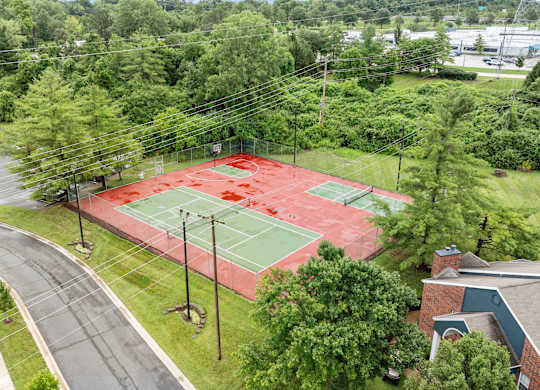 Aerial View of Tennis Court