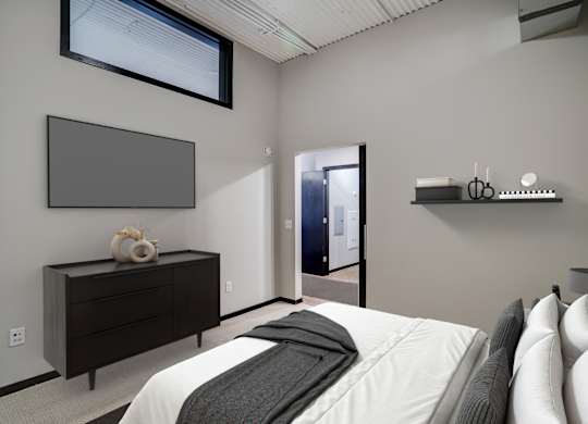 Bedroom with High Ceilings