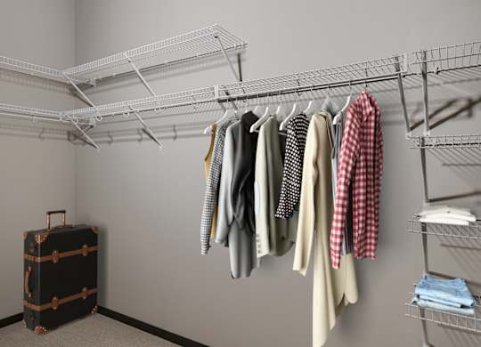 Walk-In Closet With Built-In Shelving