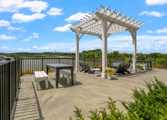 Patio next to Community Pond