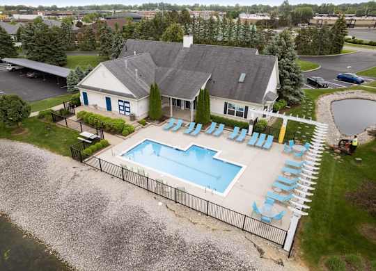 Aerial View of Pool and Clubhouse