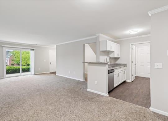 Spacious Living Area with Carpet