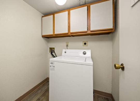 Washer and Dryer with Built In Shelving