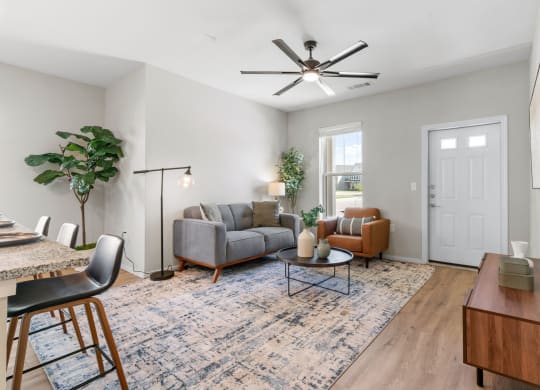 Living Room with Ceiling Fan