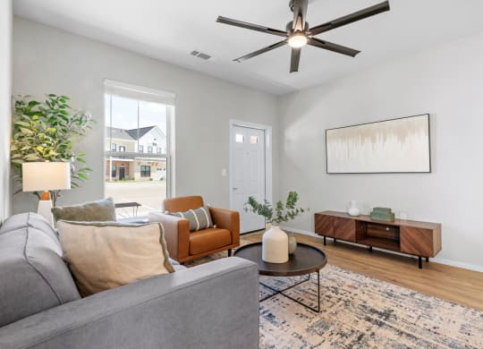 Living Room with Wood-Style Flooring