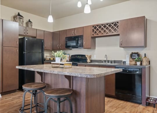 Kitchen with Black Appliances