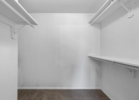 Walk-In Closet With Built-In Shelving