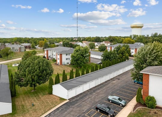 Aerial View of Detached Garages