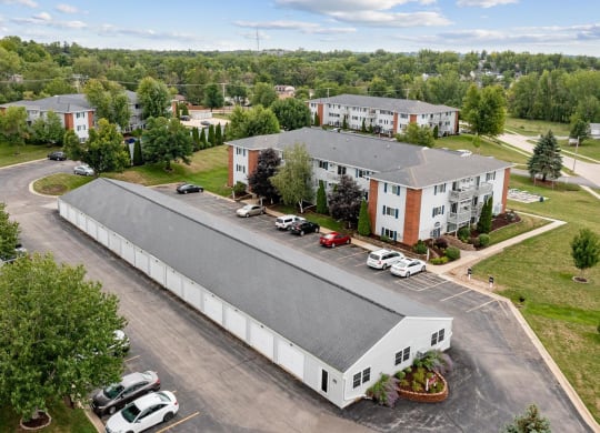 Aerial View of Detached Garages