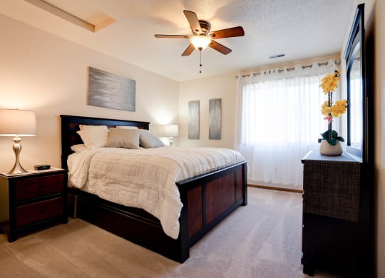 Bedroom With Large Double Windows