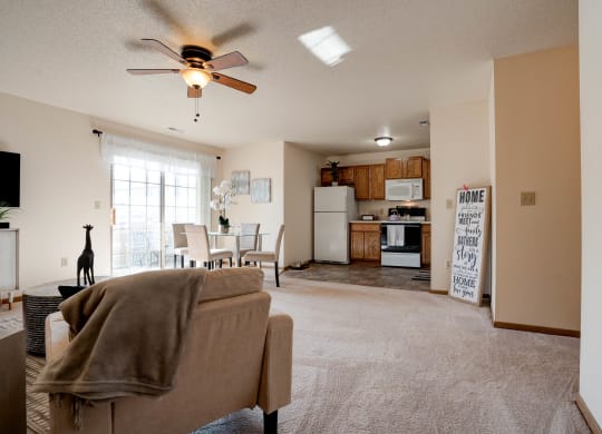 Entrance Into The Apartment Home Looking Towards The Kitchen & Dining Area