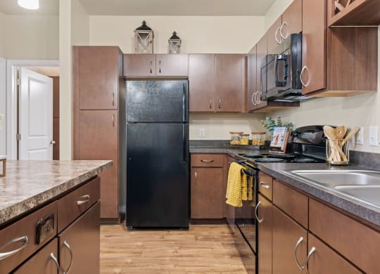 Kitchen with Black Appliances