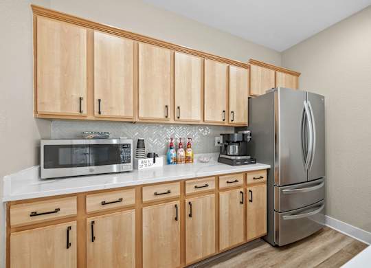 Clubhouse kitchen with coffee bar
