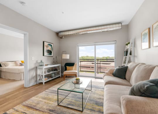 Spacious Living Area With Wood-Style Flooring