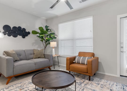 Living Area with Ceiling Fan