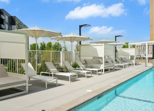Outdoor Pool with Cabanas