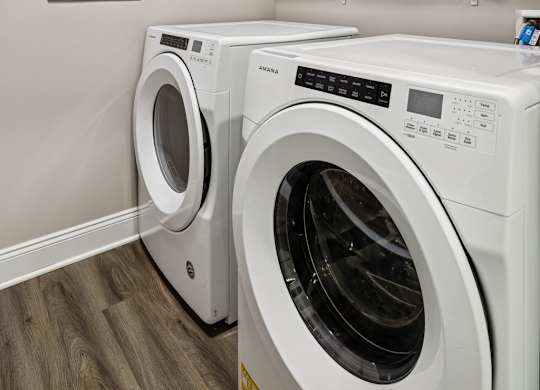 Washer and Dryer with Built In Shelving