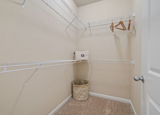 Walk-In Closet With Built-In Shelving