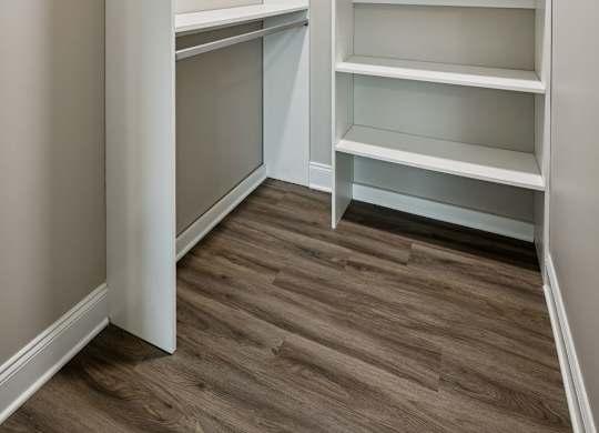 Walk-In Closet With Built-In Shelving