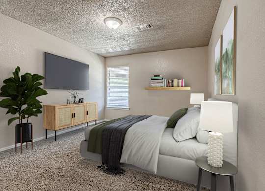 Bedroom with Plush Carpeting