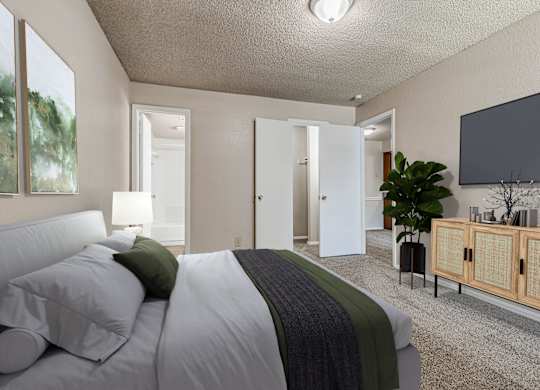 Bedroom with Plush Carpeting