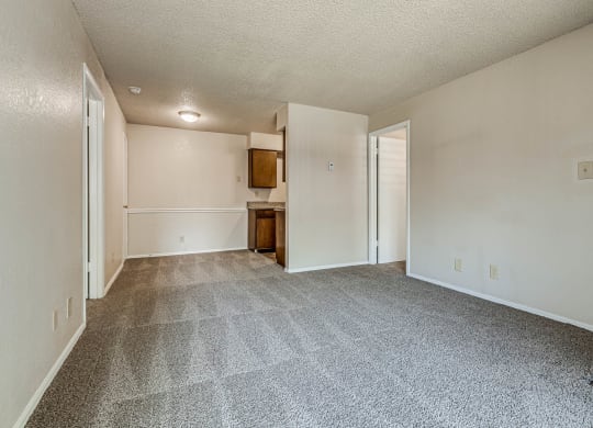 Spacious Living Area with Carpet