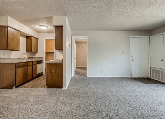 Spacious Living Area with Carpet