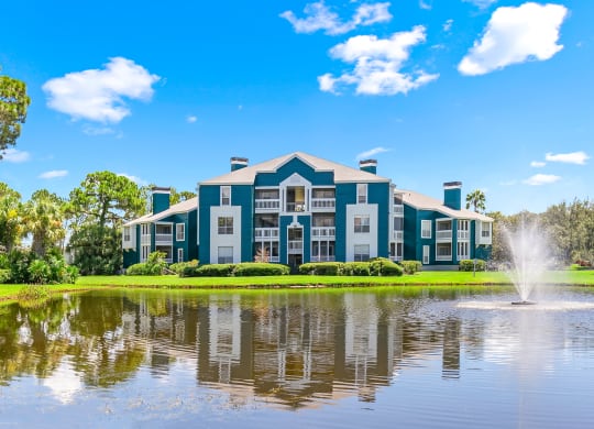 Large Pond With Apartment Homes Overlooking