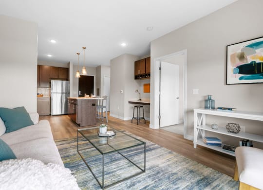 Living Room with Wood-Style Flooring