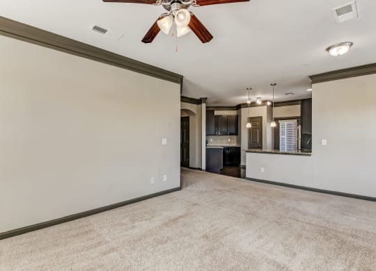 Spacious Living Area with Carpet