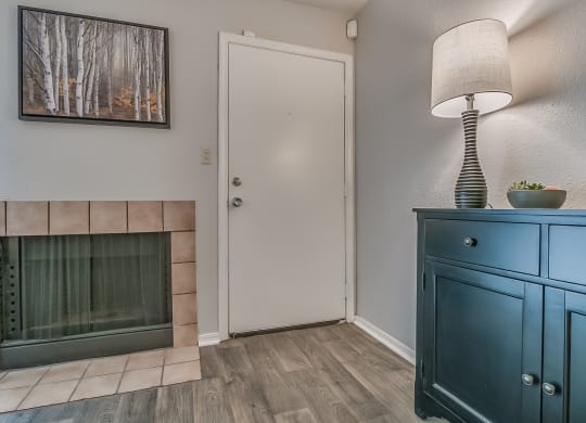 Private Entrance & Living Room Fireplace