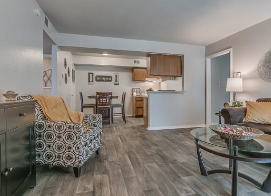 Open Concept Living Featuring Wood-Style Flooring
