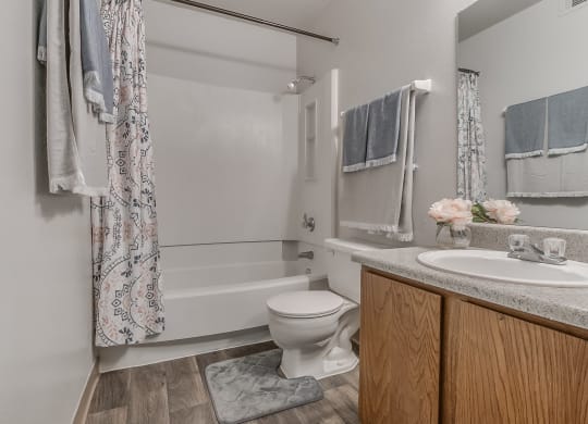 Bathroom Featuring Shower With Tub