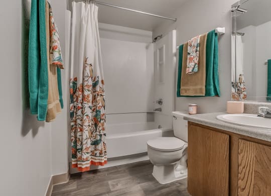 Bathroom With Wood-Style Flooring