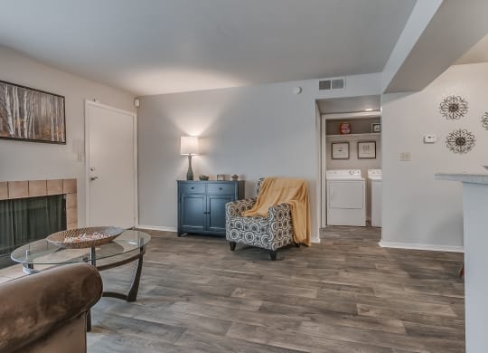 Wood-Style Flooring  & Light Grey Walls