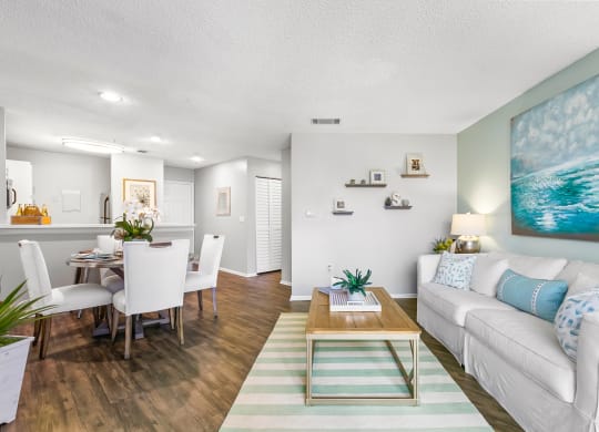 Open Concept Living Room With Wood-Style Flooring