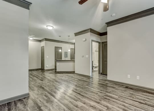 Plank Wood-Style Flooring With Crown Molding