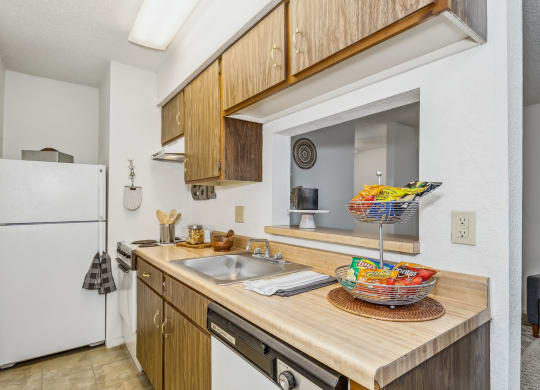 Kitchen with Wood Cabinets